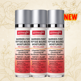 Three bottles of Gymsegbe Barrier-First Peptide Bounce Moisturizer on a decorative background