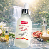 Gymsegbe Luminous Mighty Punch Serum bottle with natural elements in the background