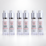Six bottles of Gymbelde 3rd Choice Hyaluptide serum arranged in a row on a light gray background.
