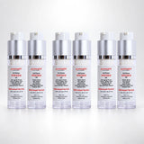 Six bottles of Gymbelde 3rd Choice Hyaluptide serum arranged in a row on a light gray background.
