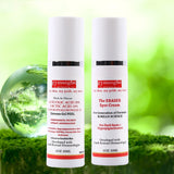 Two skincare products acid peel and eraser spot cream with greenery in the background