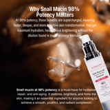Snail Mucin 98 | Power Bomb Essence | Korean Skin Care Essence for All Skin Types | Potency
