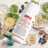 Gymsegbe sun protection face moisturizer with ingredients and branding elements on a light background