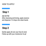 Instructions on how to apply a product with steps listed.