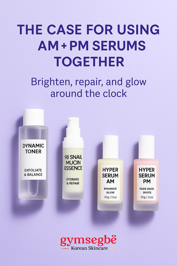 Gymsegbe Hyper Serum AM and PM Duo – 24-hour skincare with Korean ingredients for dark spots, fine lines, and glass skin