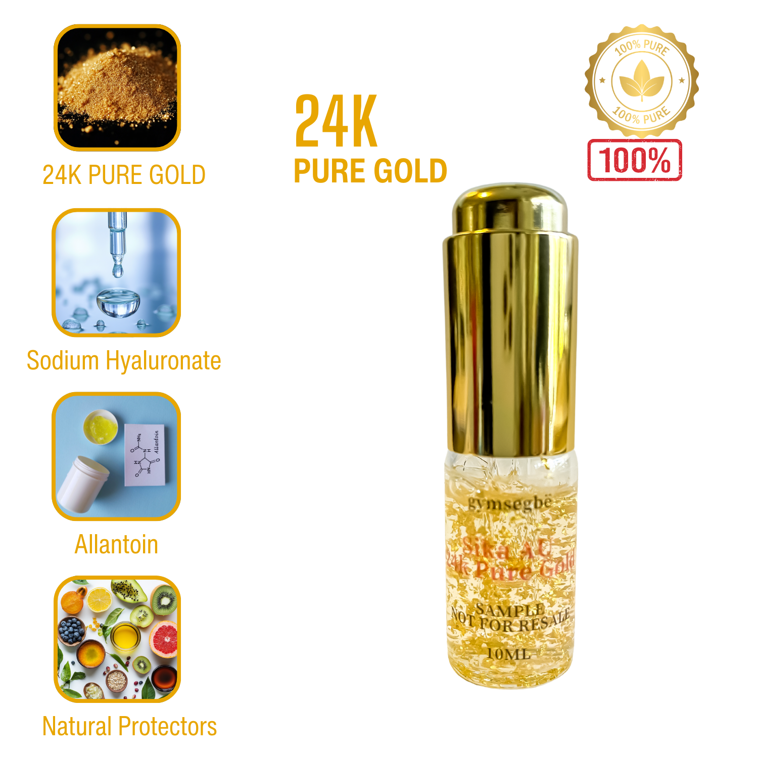 24k Sika AU Pure Gold Serum - 10ml