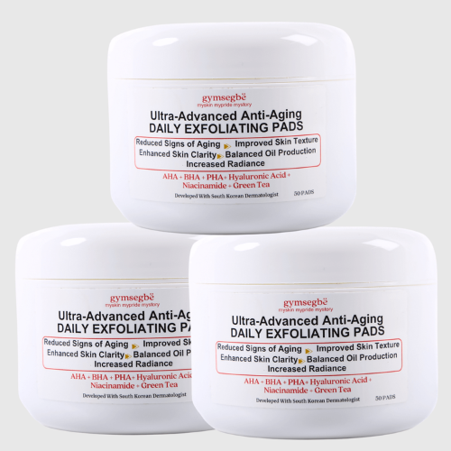 Ultra-Advanced Anti-Aging Daily Resurfacing Pads AHA + BHA + PHA+ Hyaluronic Acid + Niacinamide + Green Tea - 3 Pack | Korean Skin Care for All Skin Types