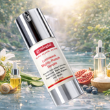 Gynsegbe Luminous Punch Serum with natural elements in the background
