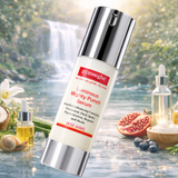 Gymsegbe Luminous Mighty Punch Serum bottle with natural elements in the background