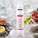 Gymsegbe glycolic lactic acid peel with natural ingredients on a light background