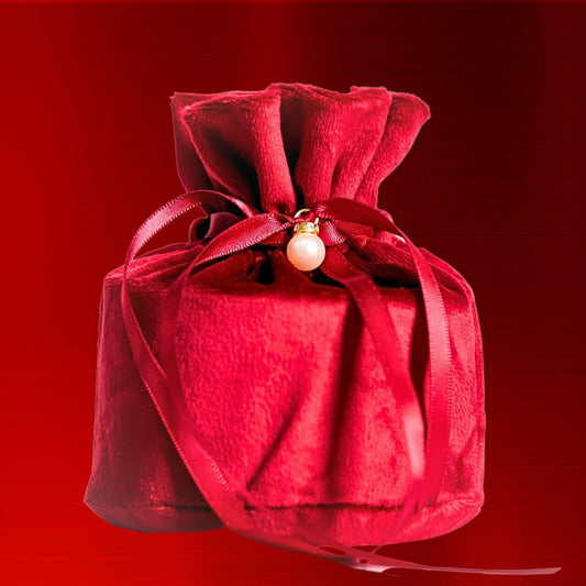 Precious Pearl Radiance Brightening Anti-Aging Cream | All in One Cream | Showing 200ml jar inside a Velvet Red bag with a Pearl Bow
