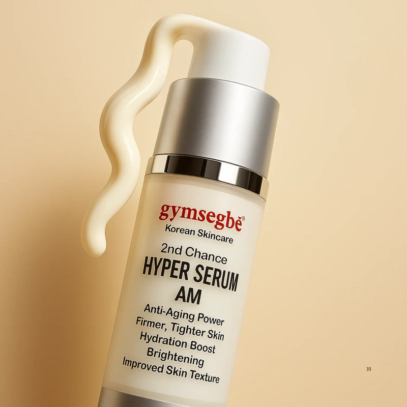 Gymsegbe Hyper Serum AM bottle with a beige background