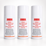 3 Gymsegbé Habaek Sun Protection Face Moisturizer SPF 50 Broad Spectrum UVA UVB, displayed side-by-side on a white background.
