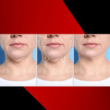 different stages of the results and how the  neck cream works to lift sagging skin and wrinkled neck